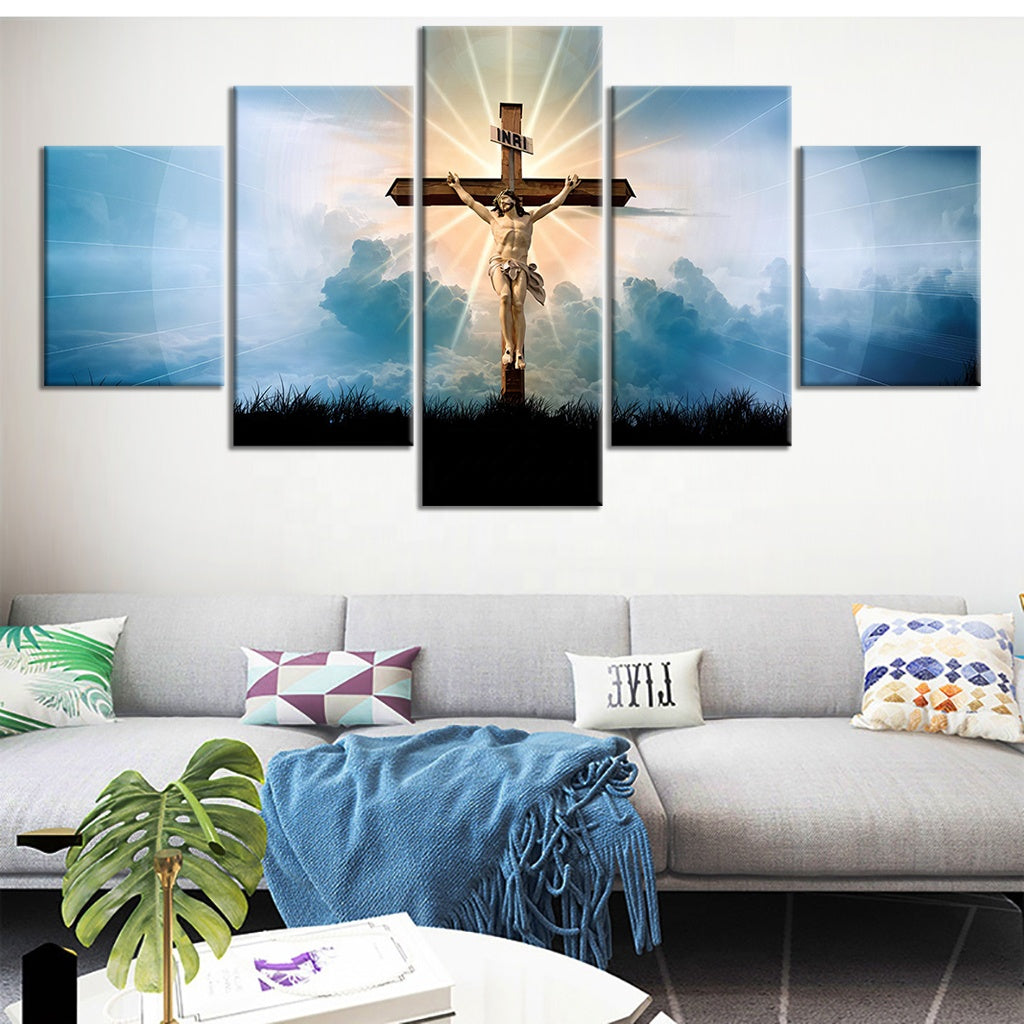 5pieces Lord Jesus in Cross Oil Painting Wall Art