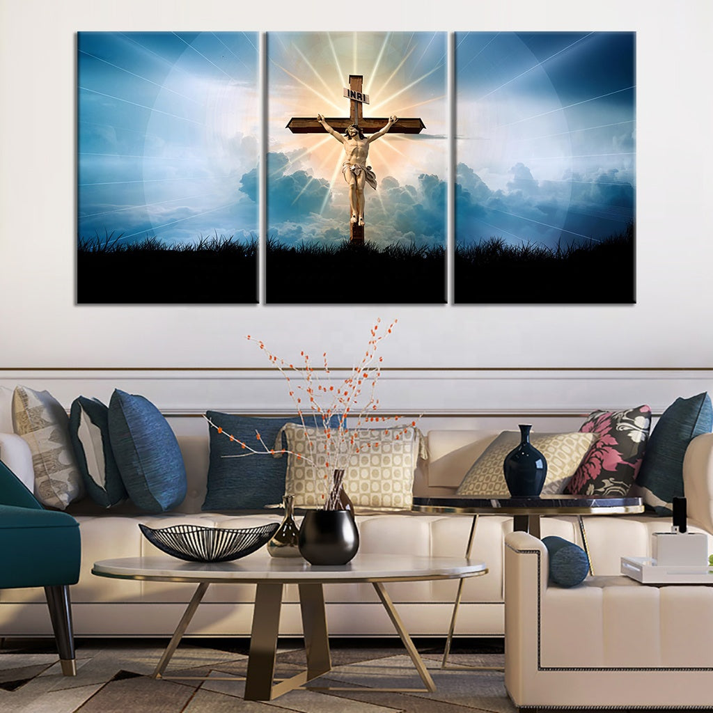 5pieces Lord Jesus in Cross Oil Painting Wall Art