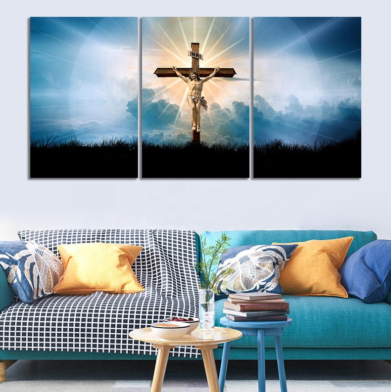 5pieces Lord Jesus in Cross Oil Painting Wall Art